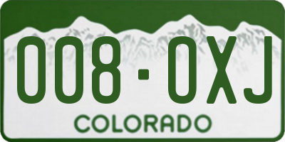 CO license plate 008OXJ