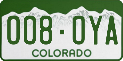 CO license plate 008OYA