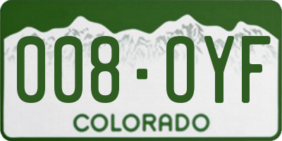 CO license plate 008OYF