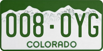 CO license plate 008OYG