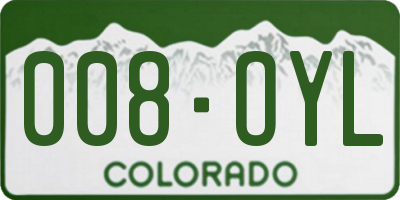 CO license plate 008OYL
