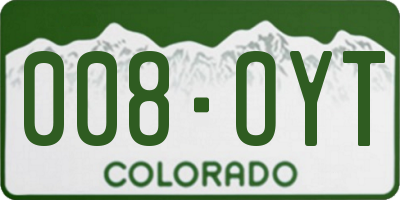 CO license plate 008OYT