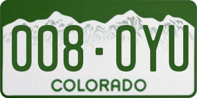 CO license plate 008OYU