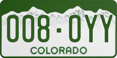 CO license plate 008OYY