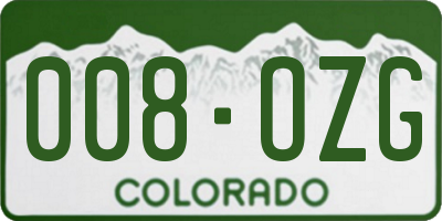 CO license plate 008OZG