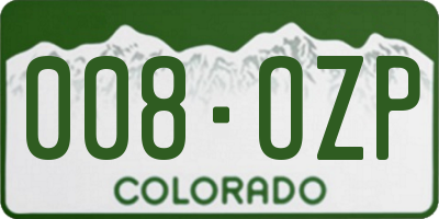 CO license plate 008OZP
