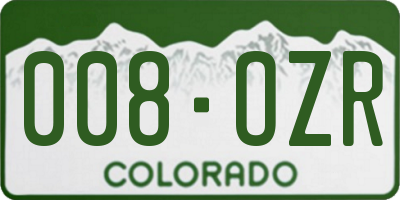CO license plate 008OZR