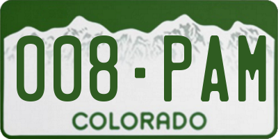CO license plate 008PAM