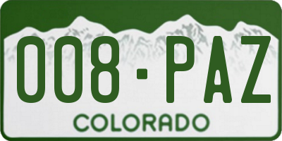 CO license plate 008PAZ