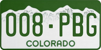 CO license plate 008PBG