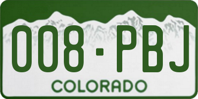 CO license plate 008PBJ
