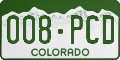 CO license plate 008PCD