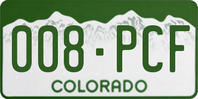 CO license plate 008PCF