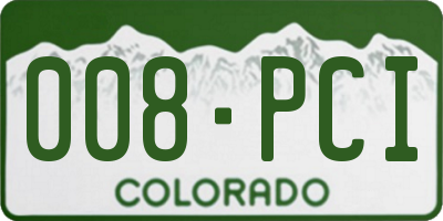 CO license plate 008PCI
