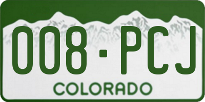 CO license plate 008PCJ