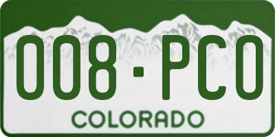CO license plate 008PCO
