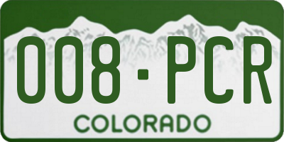 CO license plate 008PCR