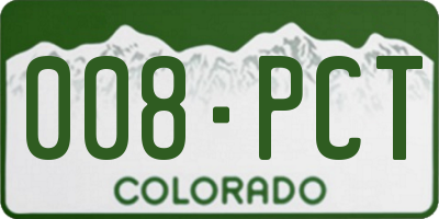 CO license plate 008PCT