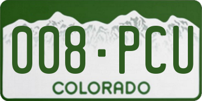 CO license plate 008PCU
