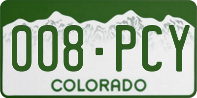 CO license plate 008PCY
