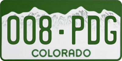 CO license plate 008PDG