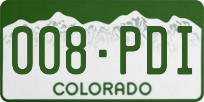CO license plate 008PDI