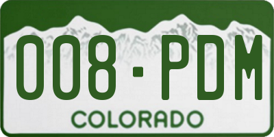 CO license plate 008PDM