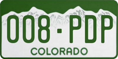 CO license plate 008PDP