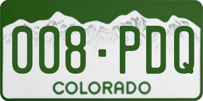 CO license plate 008PDQ