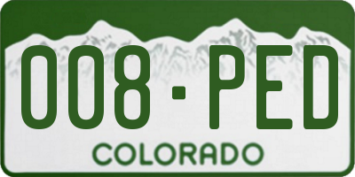 CO license plate 008PED