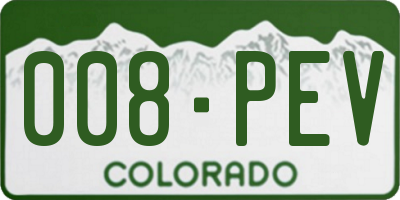 CO license plate 008PEV