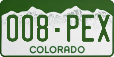 CO license plate 008PEX