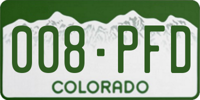 CO license plate 008PFD