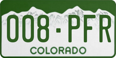 CO license plate 008PFR