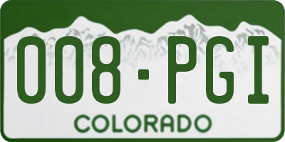 CO license plate 008PGI