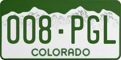 CO license plate 008PGL