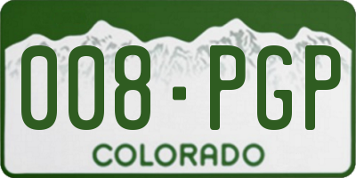 CO license plate 008PGP