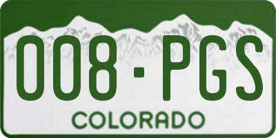 CO license plate 008PGS