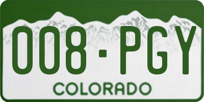 CO license plate 008PGY