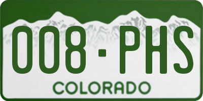 CO license plate 008PHS