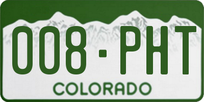 CO license plate 008PHT