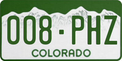 CO license plate 008PHZ