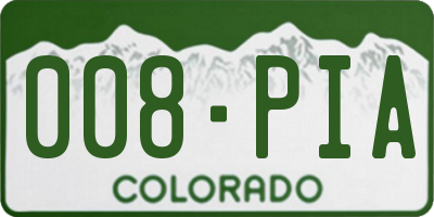 CO license plate 008PIA