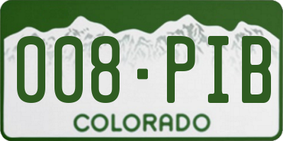 CO license plate 008PIB