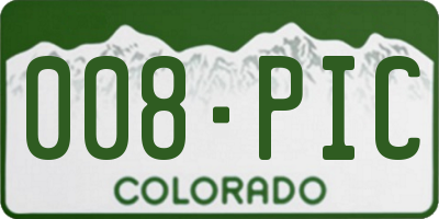 CO license plate 008PIC