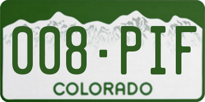 CO license plate 008PIF