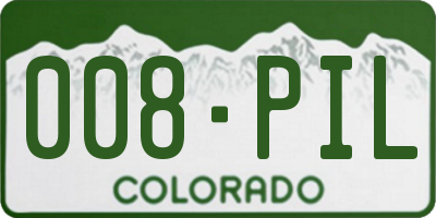 CO license plate 008PIL