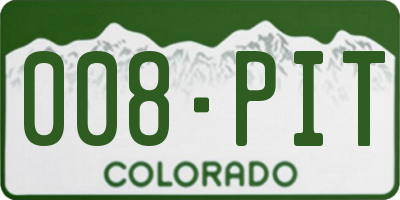 CO license plate 008PIT
