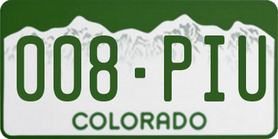 CO license plate 008PIU