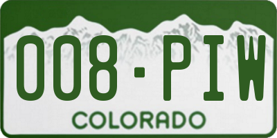 CO license plate 008PIW